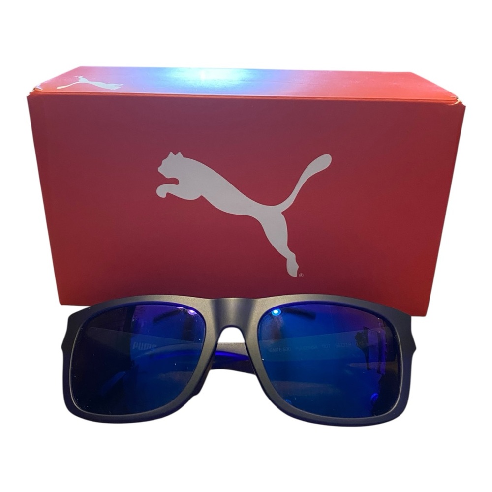Designer Puma Sunglasses PU0038SA BLUE-BLUE-BLUE Size 55-19-145